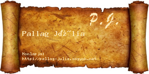 Pallag Júlia névjegykártya